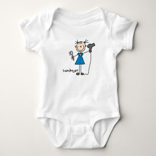 Friseur-Strichmännchen T-Shirt (Vorderseite)