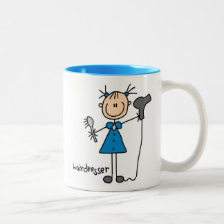 Friseur-Strichmännchen Zweifarbige Tasse