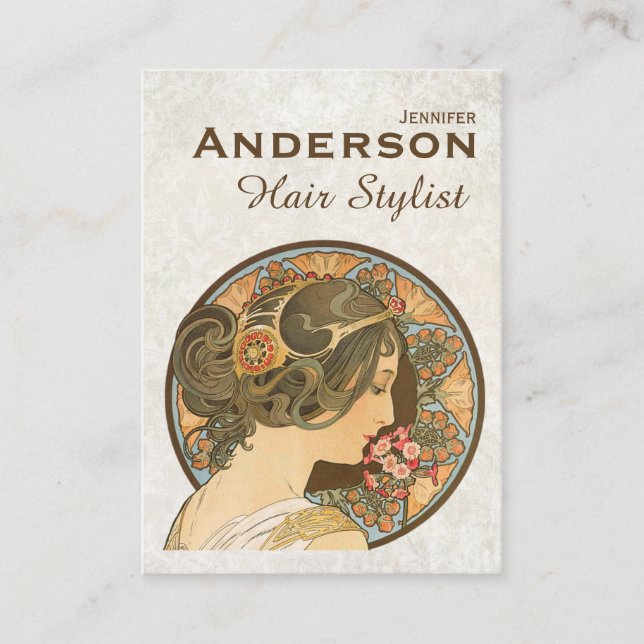 Friseur-Stylist-Blume Beauty CC0766 Visitenkarte (Vorderseite)