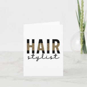 Friseur-Stylist-Cheetah Typografie Geschenk Karte