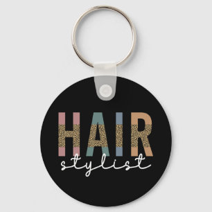 Friseur-Stylist-Cheetah Typografie Geschenk Schlüsselanhänger