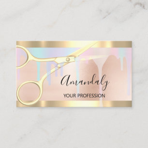 Friseur-Stylist Coiffeur Goldschere Unicode Visitenkarte