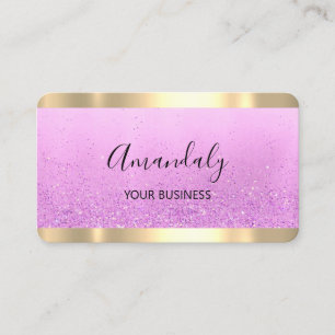 Friseur Stylist Coiffeur Makeup Gold Glitzer Visitenkarte