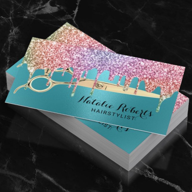 Friseur-Stylist Einhorn Tropfen Beauty Salon Aquam Visitenkarte (Von Creator hochgeladen)