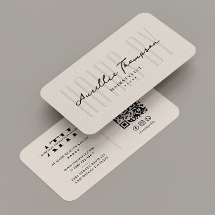 Friseur Stylist Elegante Sand Beige Moderne Visitenkarte