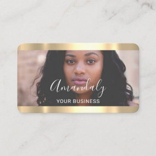 Friseur Stylist Foto Gold Frame Qr-CodeLogo Visitenkarte