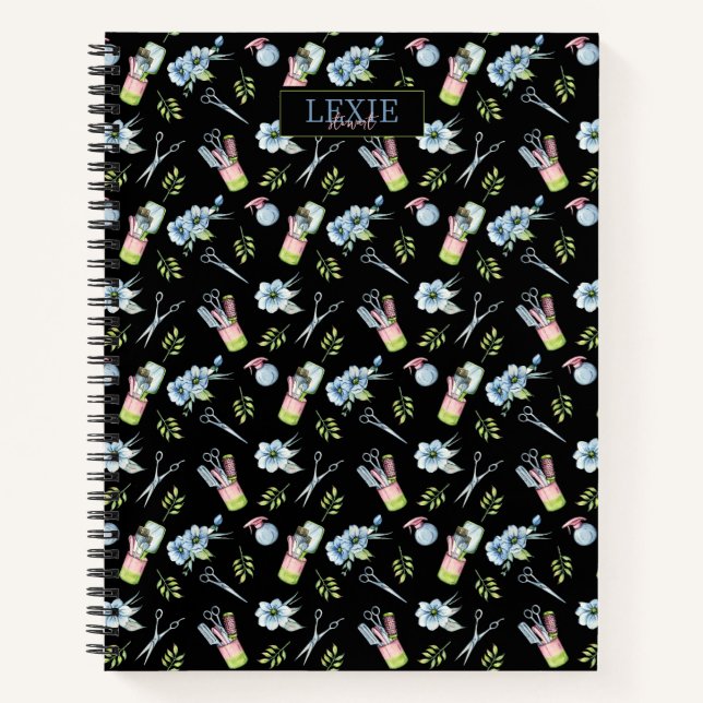 Friseur-Stylist, Friseur Schönheitssalon nach Maß Notizbuch (Vorderseite)