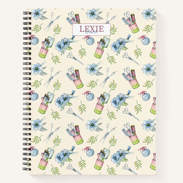 Friseur-Stylist, Friseur Schönheitssalon nach Maß Notizbuch (Vorderseite)