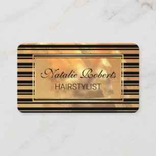 Friseur Stylist Gold Glitzer Beauty Salon Visitenkarte
