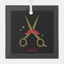 Friseur Stylist Golden Glitzer Schere Metal Ornament Aus Glas
