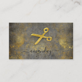 Friseur Stylist Golden Grungy Gray Loft Visitenkarte