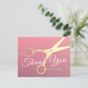 Friseur-Stylist-Make-up-Salon Moderne rosa goldene Postkarte