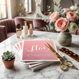 Friseur-Stylist-Make-up-Salon Moderne rosa-goldene Serviette