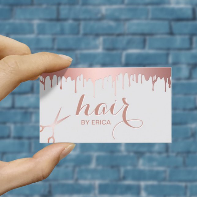 Friseur-Stylist Moderne Rose Gold Schere Schönheit Visitenkarte (Von Creator hochgeladen)
