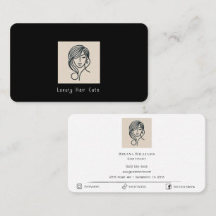 Friseur Stylist Moderner Minimaler Beige Minimalis Visitenkarte