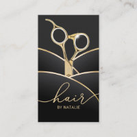 Friseur-Stylist Moderner Schwarz & Gold Friseur Sa