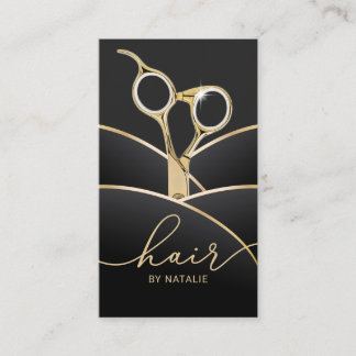 Friseur-Stylist Moderner Schwarz & Gold Friseur Sa Visitenkarte