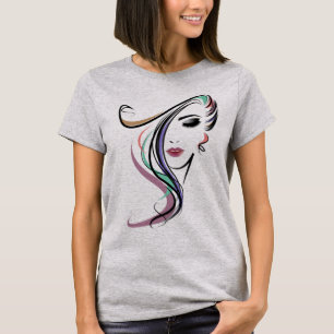 Friseur-Stylist, Niedliche Girl-Face-T - Shirt