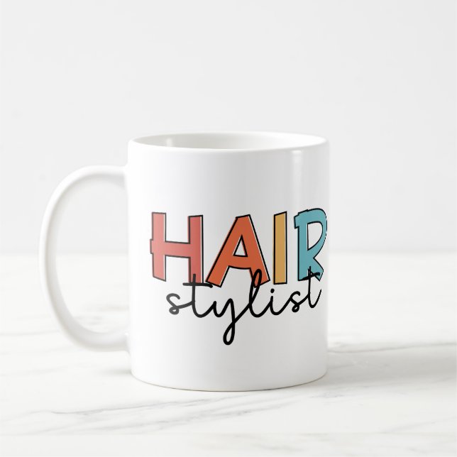 Friseur-Stylist Retro-Friseur-Geschenk Kaffeetasse (Links)
