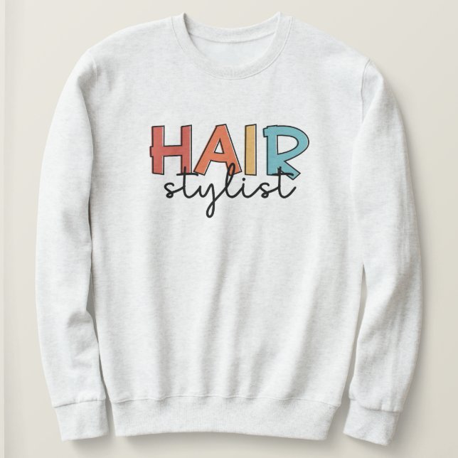 Friseur-Stylist Retro-Friseur-Geschenk Sweatshirt (Design vorne)