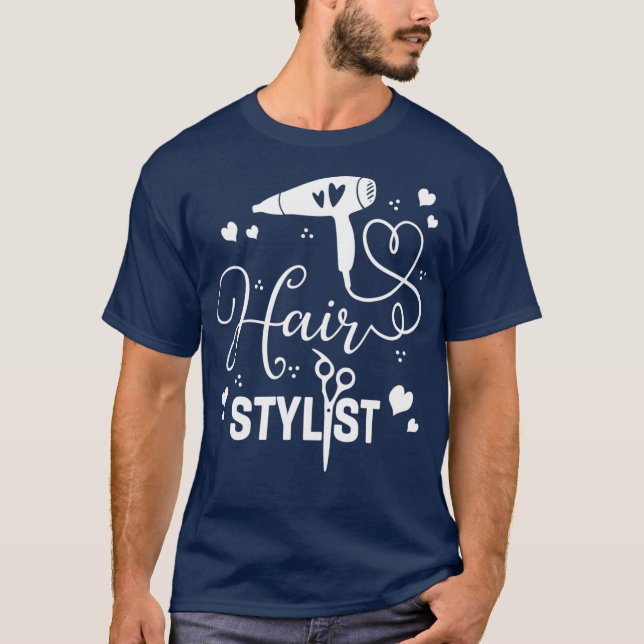 Friseur-Stylist-Schere Dryer Friseurin Barber T-Shirt (Vorderseite)