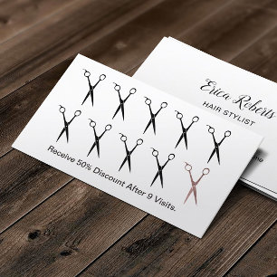 Friseur-Stylist-Schere Einfache Schlichte Loyalitä Treuekarte