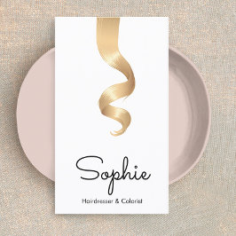 Friseur Stylist Simple Blonde Hair Curl Salon Visitenkarte