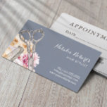 Friseur Stylist Vintag Floral Dusty Blue Salon Terminkarte<br><div class="desc">Hair Stylist Vintage Schere Blütendusche Blue Erinnerung Card.</div>