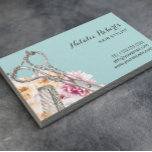 Friseur-Stylist Vintager Blumenladen Aquamarine Er Terminkarte<br><div class="desc">Hair Stylist Vintage Schere Blumenmuster Aquamarin Termin Erinnerung Card.</div>