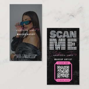 Friseur-Stylist Wimpern Nägel Zöpfe Template QR-Co Visitenkarte
