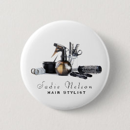 Friseur-Stylistin Salon Tools Beauty Business Button