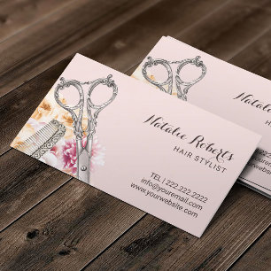 Friseur-Stylistin Vintag Blütenrot Rosa Ernennung Terminkarte