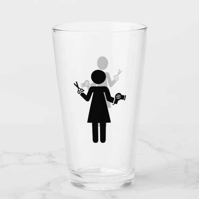 Friseur-Symbol Glas (Vorderseite)
