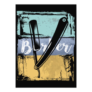 Friseur-T-Shirt: Vintag Retro-Razor Fotodruck