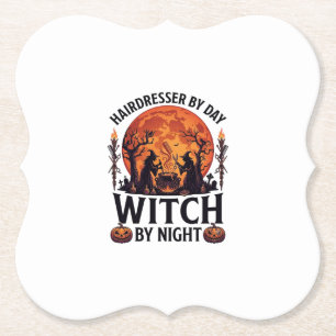 Friseur Tag Hexe Nacht Halloween Kamm Schere Untersetzer