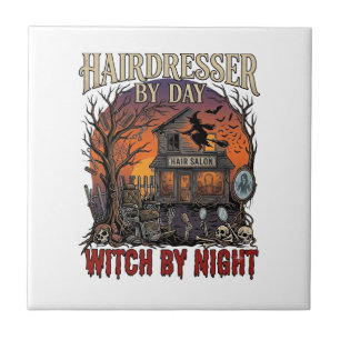 Friseur Tag Hexe Nacht Halloween Salon Totenköpfe Fliese