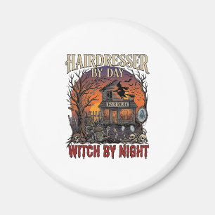 Friseur Tag Hexe Nacht Halloween Salon Totenköpfe Magnet