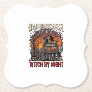 Friseur Tag Hexe Nacht Halloween Salon Totenköpfe Untersetzer