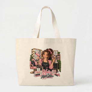 Friseur-Tasche Haare sind mein glücklicher Ort H Jumbo Stoffbeutel