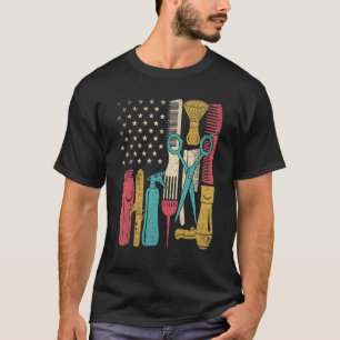 Friseur Tools USA Flag Friseur Friseur Barber Haar T-Shirt