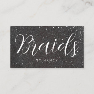 Friseur-Typografie Schwarzer Glitzer Sparkle Visitenkarte