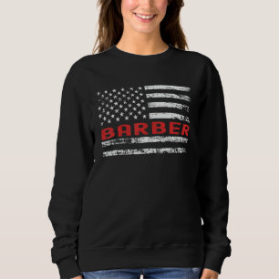 Friseur USA-Flagge Beruf Retro-Job-Titel Sweatshirt