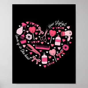 Friseur Valentinstag Herz Friseuse Kosmetik Poster