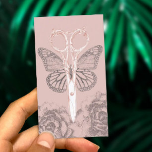 Friseur Vintage Schere Schmetterlingsmarine Visitenkarte