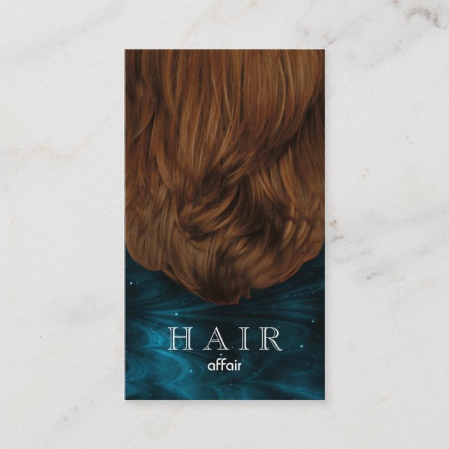 Friseur Wavy Aquamarin Blue Black Visitenkarte (Vorderseite)