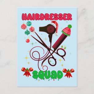 Friseur Weihnachts-Squad Friseur Salon Funny Postkarte