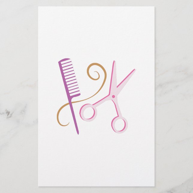 Friseur-Werkzeuge Briefpapier (Vorderseite)