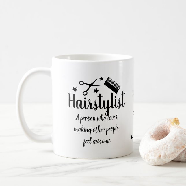 Friseurangebot Zitat Friseurstühle Cool Kaffeetasse (Mit Donut)