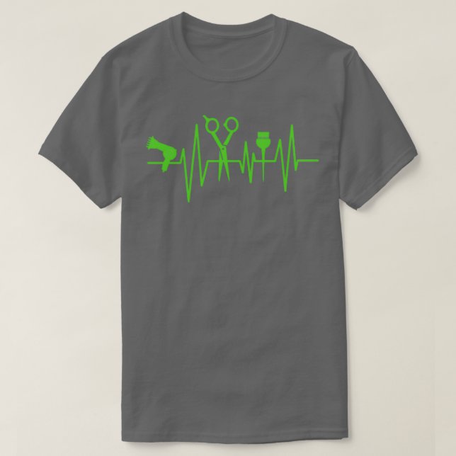Friseurblumen-Schere Brush Heartbeat Coiff T-Shirt (Design vorne)