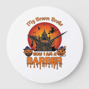 Friseurbürste zerbrach Halloween-Kürbis-Schneider  Große Wanduhr